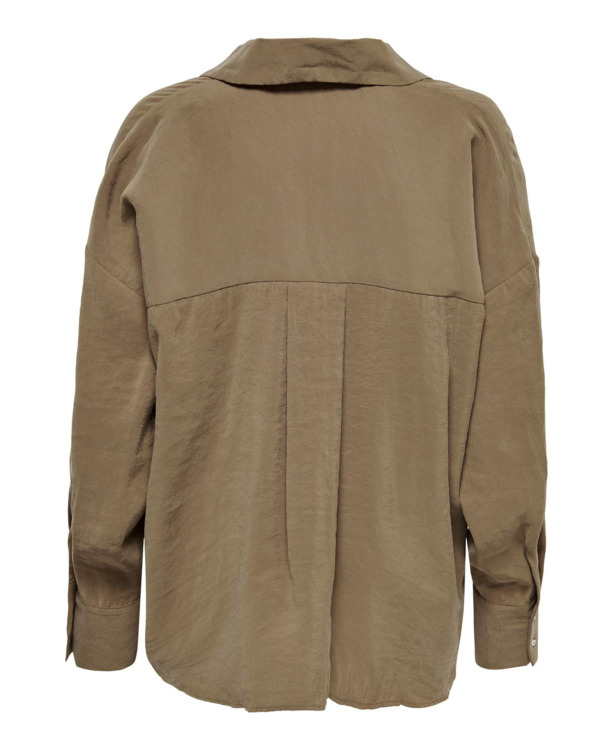 Oversize Fit Shirt Collar Long Sleeves (L/S) Oversized fit overhemd met knoopsluiting en langer op de rug