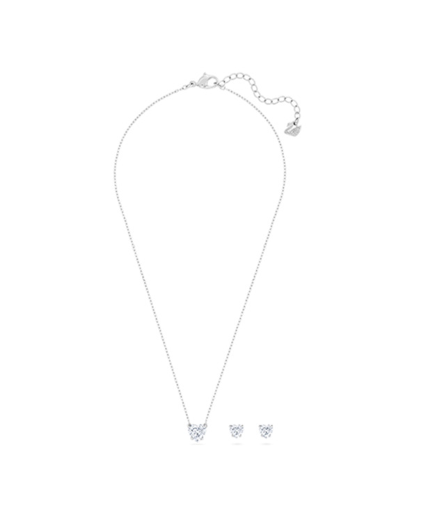 Stilla Pear Attract Set Rhodium shiny White