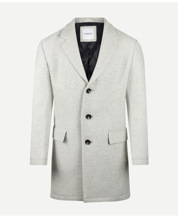 Herringbone Wool Coat Heren