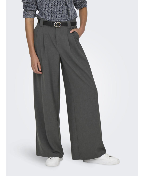 Wide Leg Fit Lange broek met wijde pijpen en riemlussen