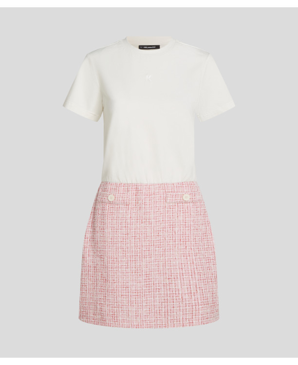 BOUCLE AND JERSEY DRESS