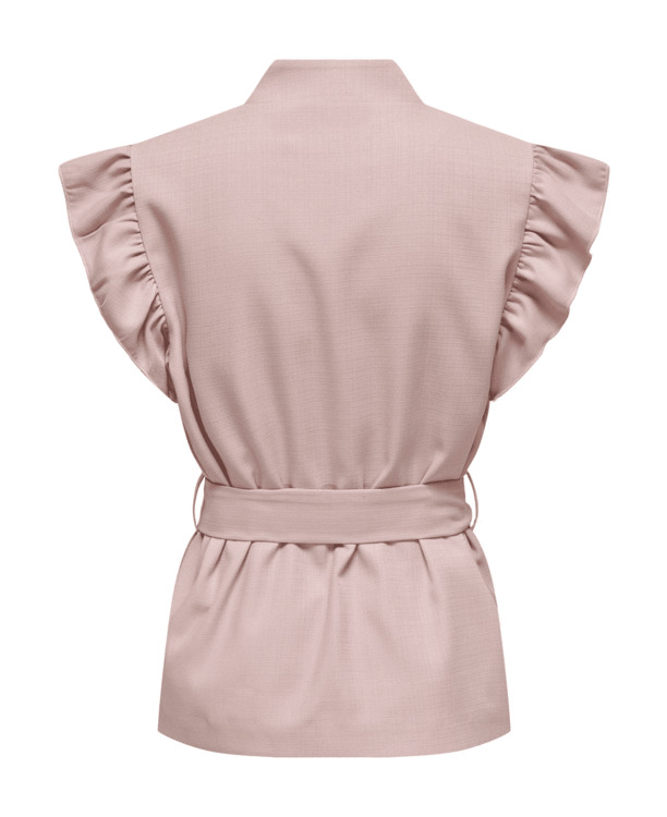 ONLSILKE S/L FRILL BELT VEST PNT