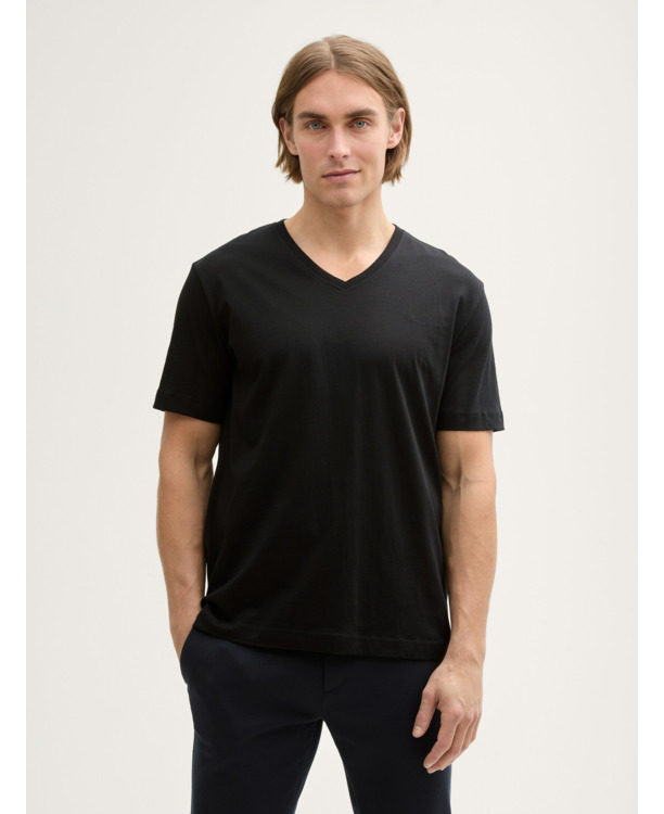Basic T-shirt met V-hals