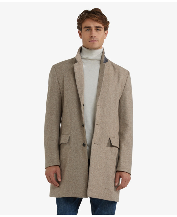 Twill Wool Coat Heren