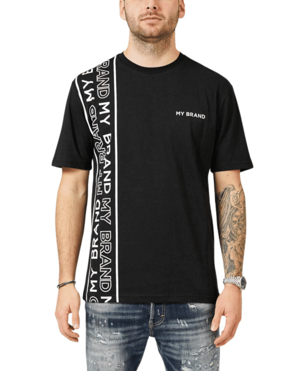 MIJN MERK LIJNEN ZWARTE T-SHIRT MANNEN