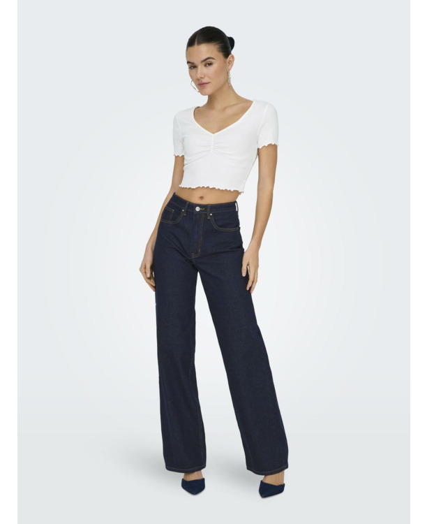 Wide Leg Fit Jeans met wijde pasvorm met zakken aan de voorkant en hoge taille