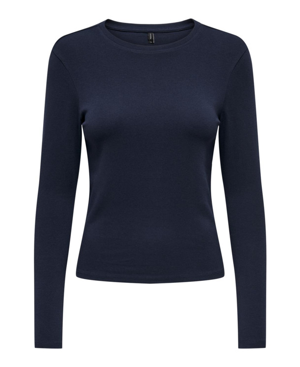 Tight Fit O-Neck Long Sleeves (L/S) Basic top met ronde hals en lange mouwen voor jeugdige vrouwen