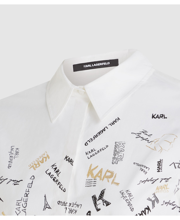 PARIS PRINT POPLIN BLOUSE