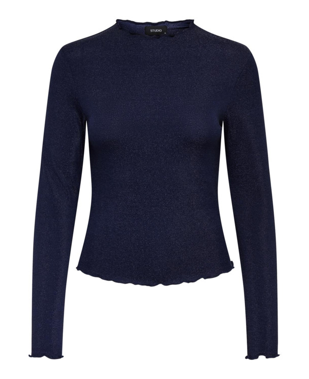 Standard Fit High Neck Long Sleeves (L/S) Lange mouwen Glitter detail top