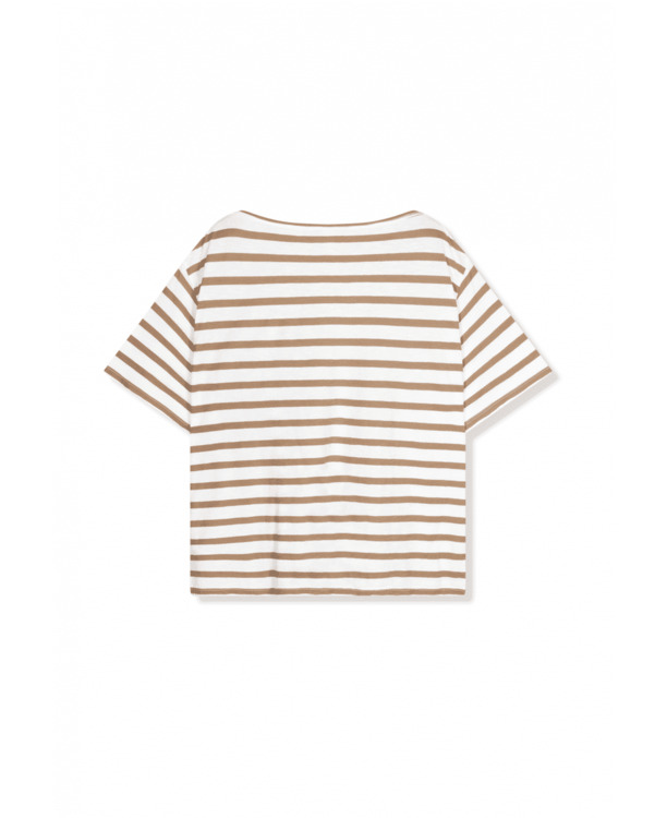 10DAYS Dames korte mouw gestreept t-shirt 100% katoen