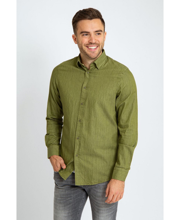 Suitable Overhemd Washed Groen