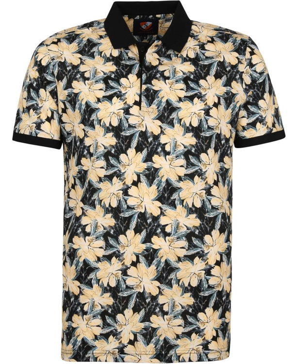 Suitable Polo Bloemen Donkerblauw Navy