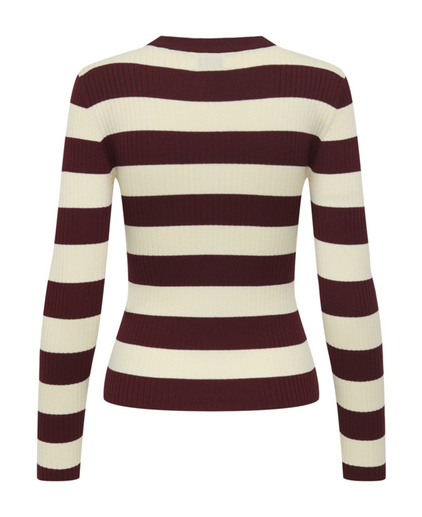 Rib Fit O-Neck Long Sleeves (L/S) Geribbelde viscose mix trui