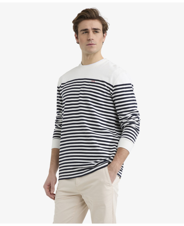 Striped Sweatshirt 100% Cotton Heren