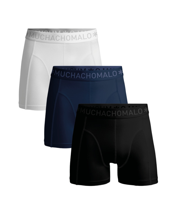 Heren 3-Pack Boxershorts Effen Black/Blue/White