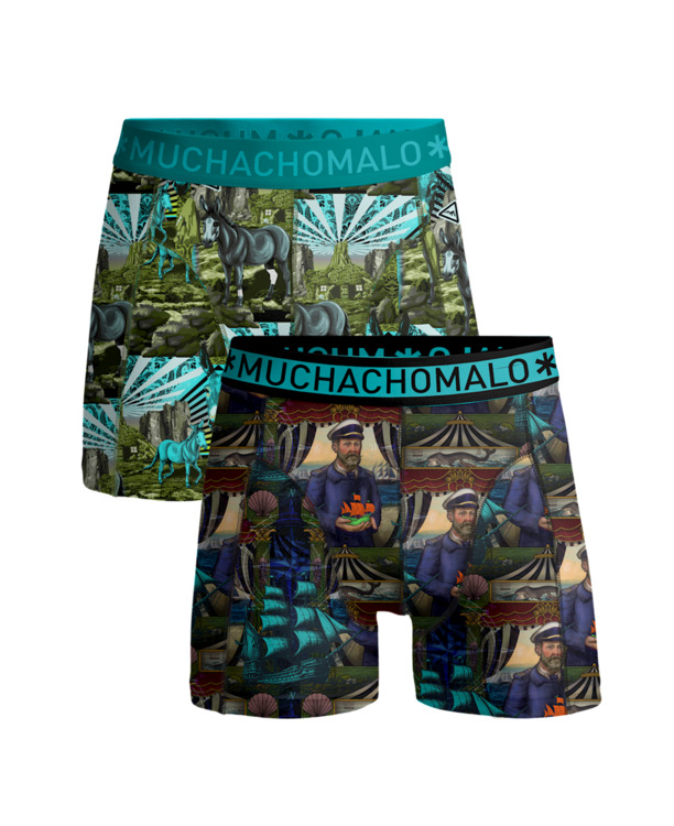 Heren 2-Pack Boxershorts Kapitein Ezel Print/Print