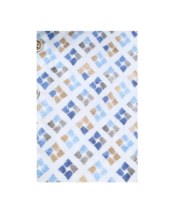 R2 Overhemd Print Blauw Groen