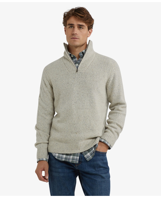 Zip Mock Fishermans Sweater Heren