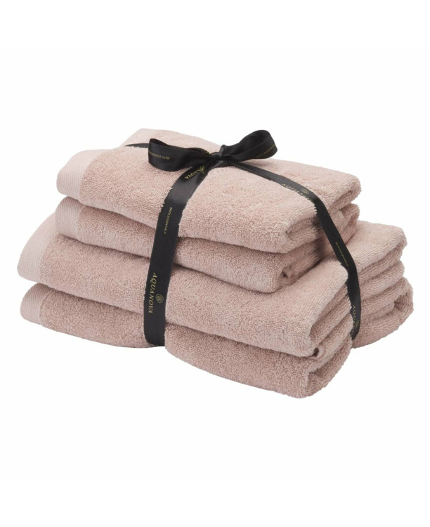Rio - Handdoek bundel - GOTS KATOEN - 2x 50x100 + 2x 67x130 cm - Dusty pink