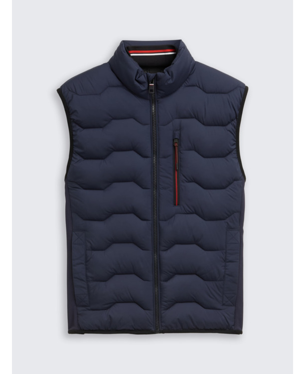 Hybride katoenen vest met bomberkraag