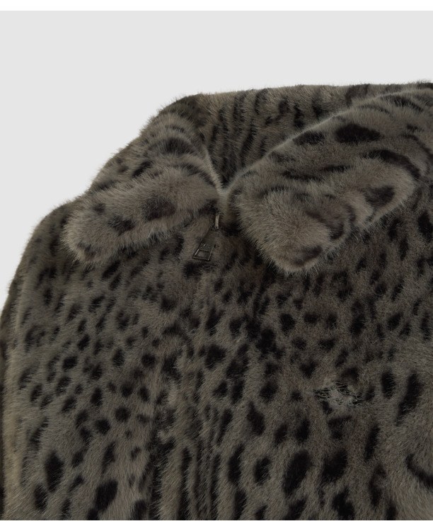 LEOPARD FAUX MINK JACKET