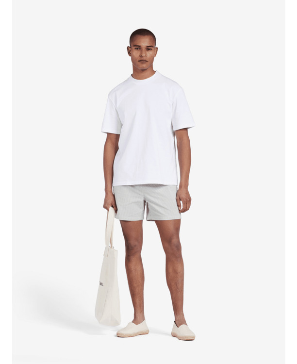 No Label Heren Seersucker Shorts Zand Venice Cotton-Polyester