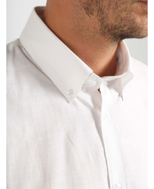 Suitable Overhemd Cotton Slub Wit