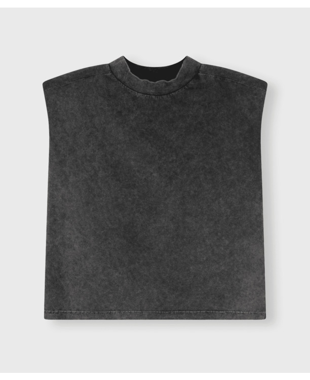 washed padded shoulder tee