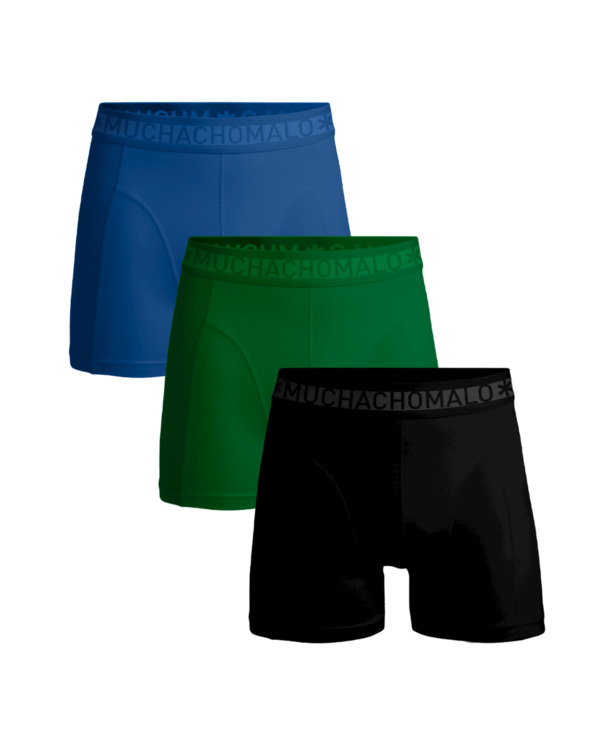 Jongens 3-Pack Boxershort Effen Black/Green/Blue
