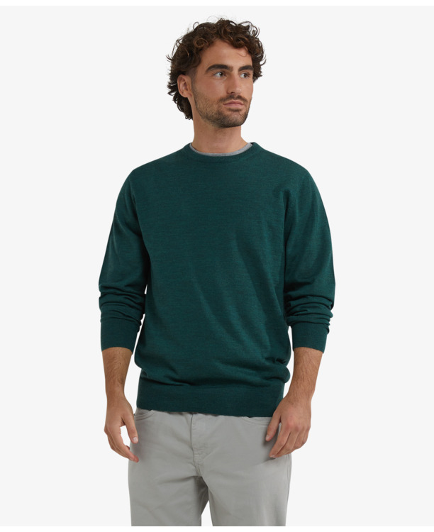 Fine Merino C-Neck Sweater 100% Extra Fine Merinowol Heren