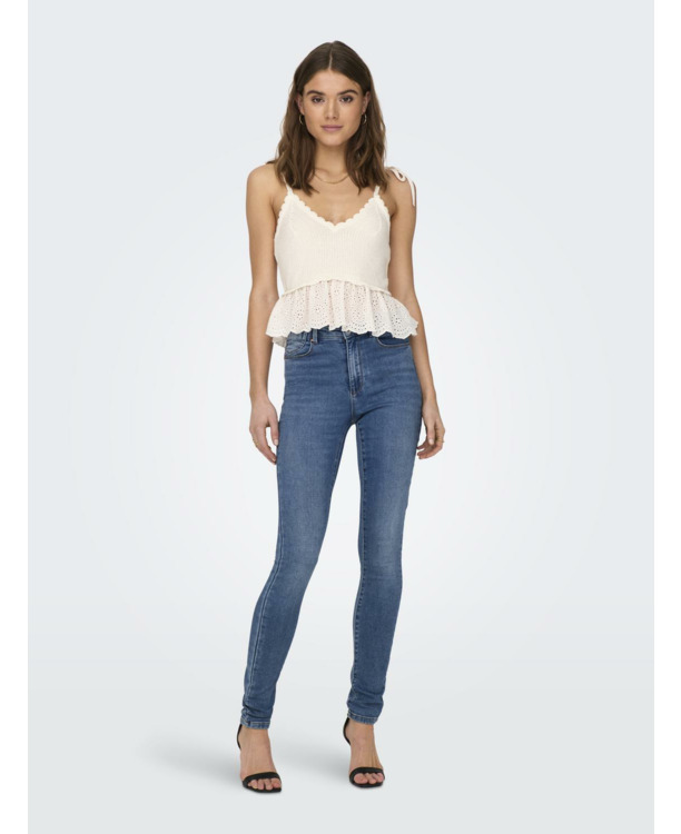 Regular Fit V-Neck Sleeveless (S/L) Chique gebreide top met V-hals en geschulpte details
