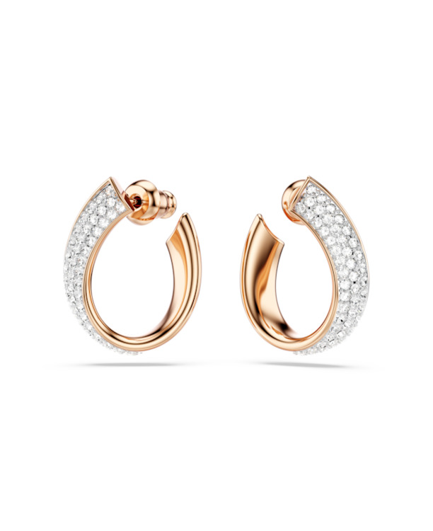 Exist Pierced Earrings Small Rose Gold shiny Crystal