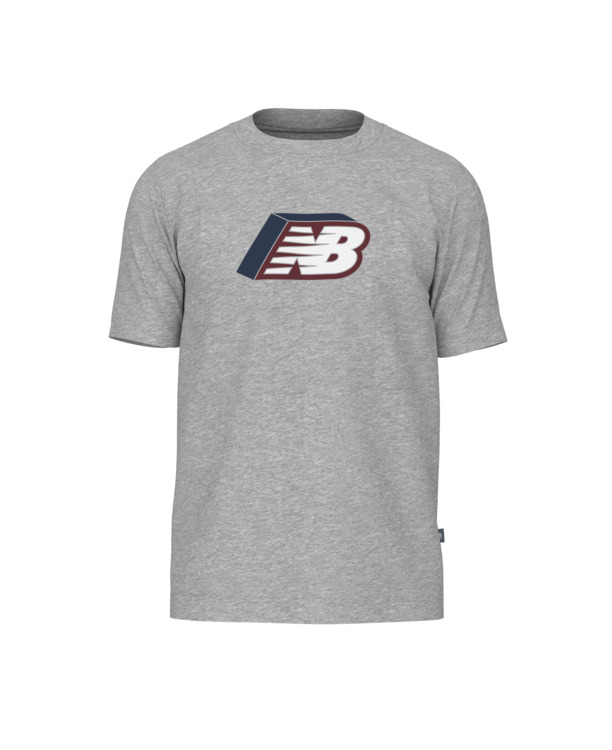 New Balance Heren Relaxed T-shirt Grijs Chest Logo