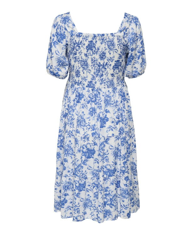 Regular Fit O-Neck Short Sleeves (S/S) Gesmokte viscose jurk