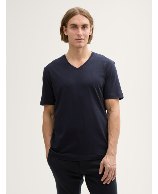 Basic T-shirt met V-hals