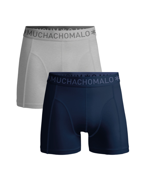 Heren 2-Pack Boxershorts Effen Blue/Grey