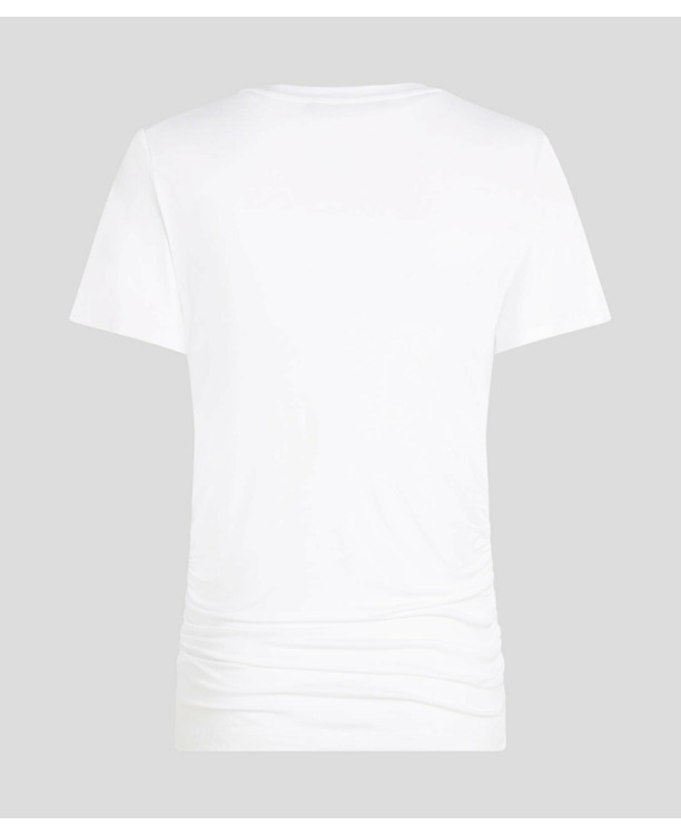 V-NECK RUCHED DETAIL T-SHIRT