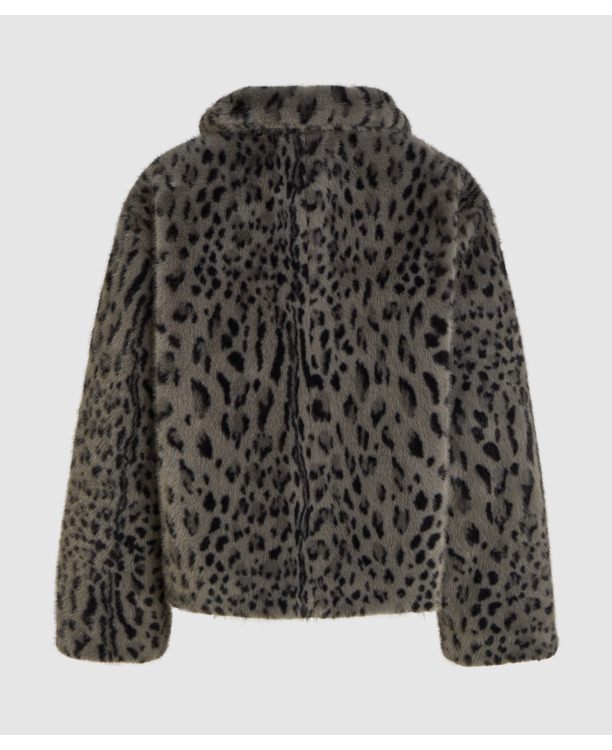 LEOPARD FAUX MINK JACKET