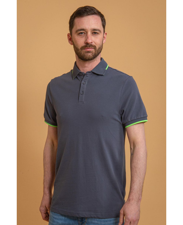 Suitable Fluo B Polo Antraciet