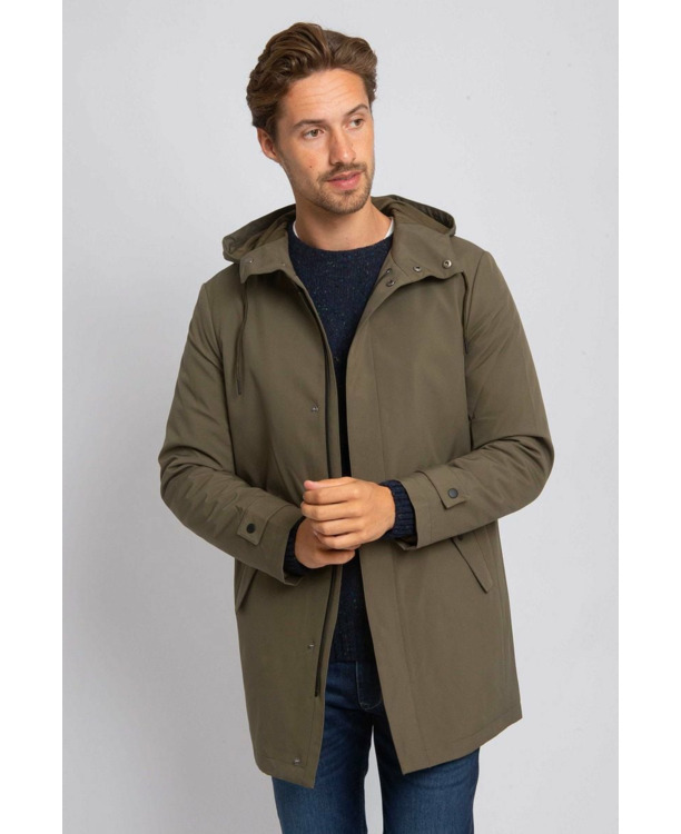 Suitable Jas Hood Tech Olijfgroen