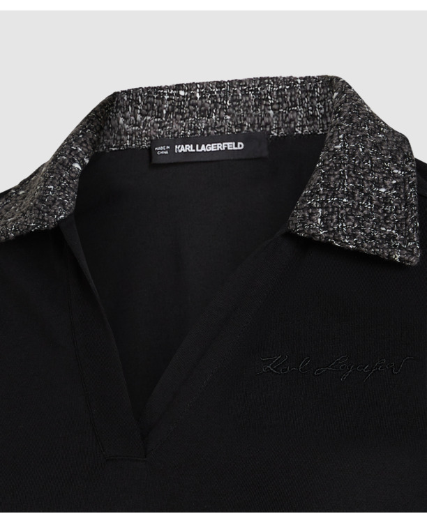 BOUCLE DETAIL LS POLO TOP