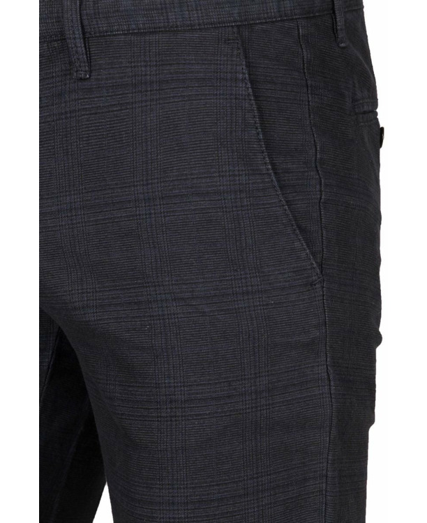 Suitable Chino Sartre Ruit Donkerblauw