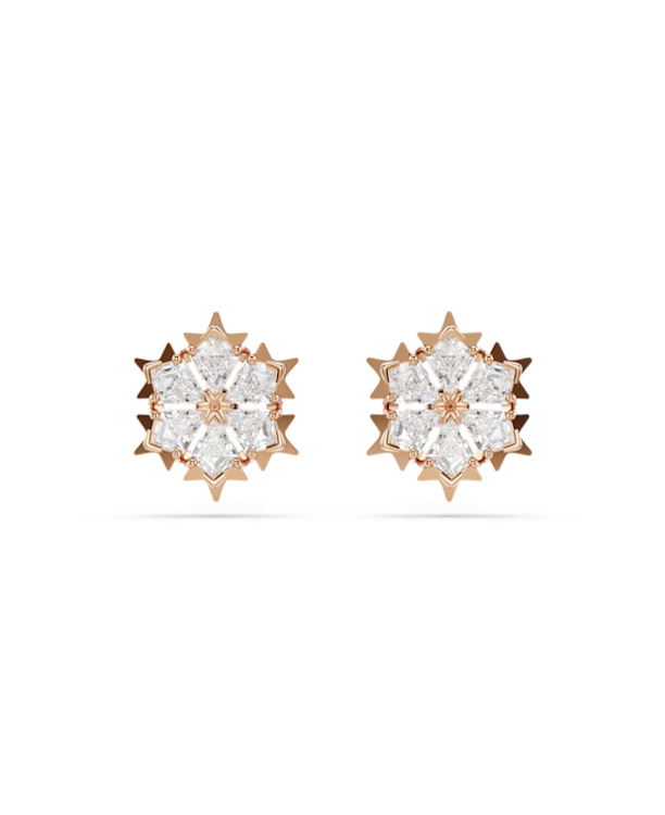 Magic Pierced Earrings Stud MFO Rose Gold shiny White