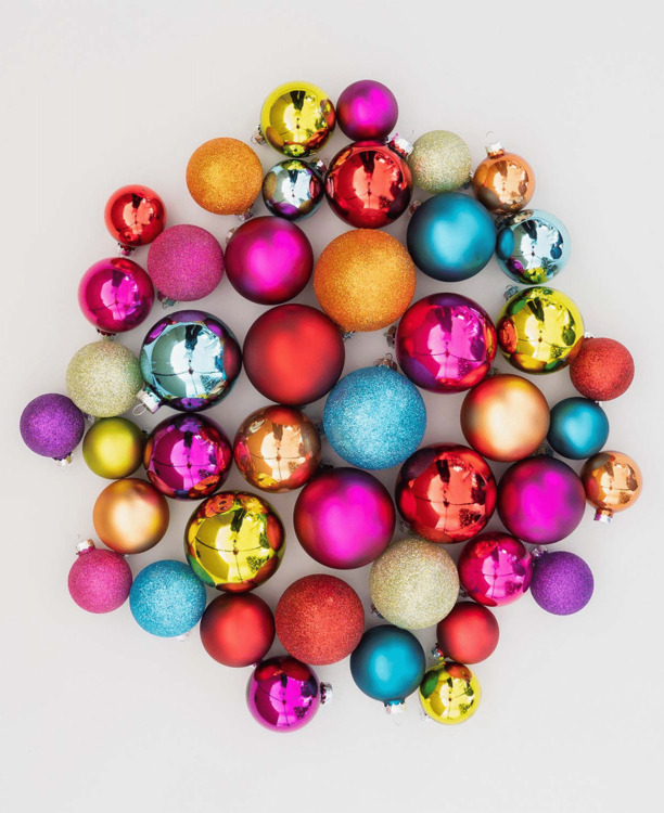 Glazen kerstballen 44 st | Multi | 5-8 cm | In koffer