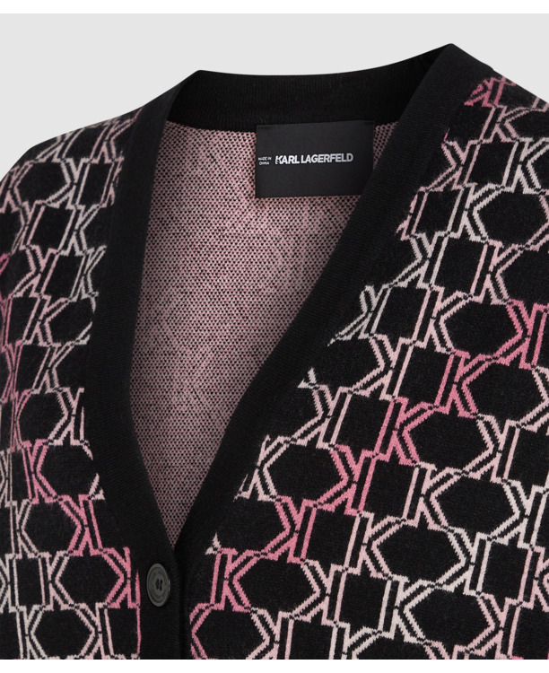 K-CHEVRON JACQUARD CARDIGAN