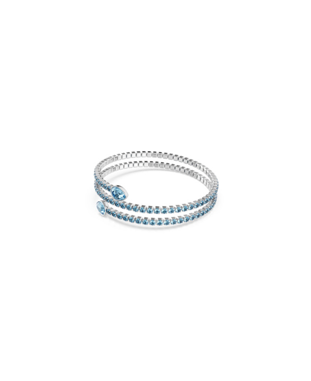 Twisty Cuff OU Rhodium shiny Light Blue