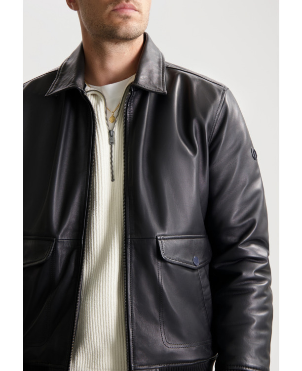 Dstrezzed Heren Leren Jas Zwart Jack