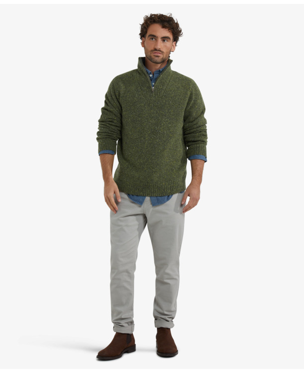 Zip Mock Fishermans Sweater Heren