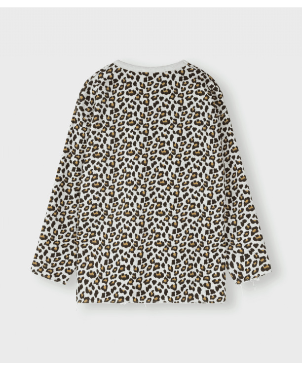 raw edge statement sweater leopard