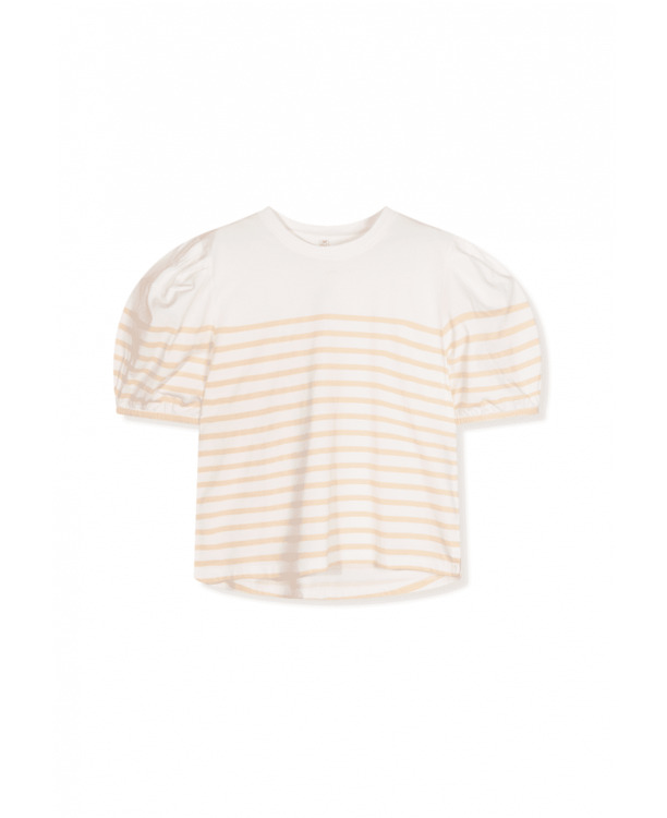 balloon sleeve tee stripes
